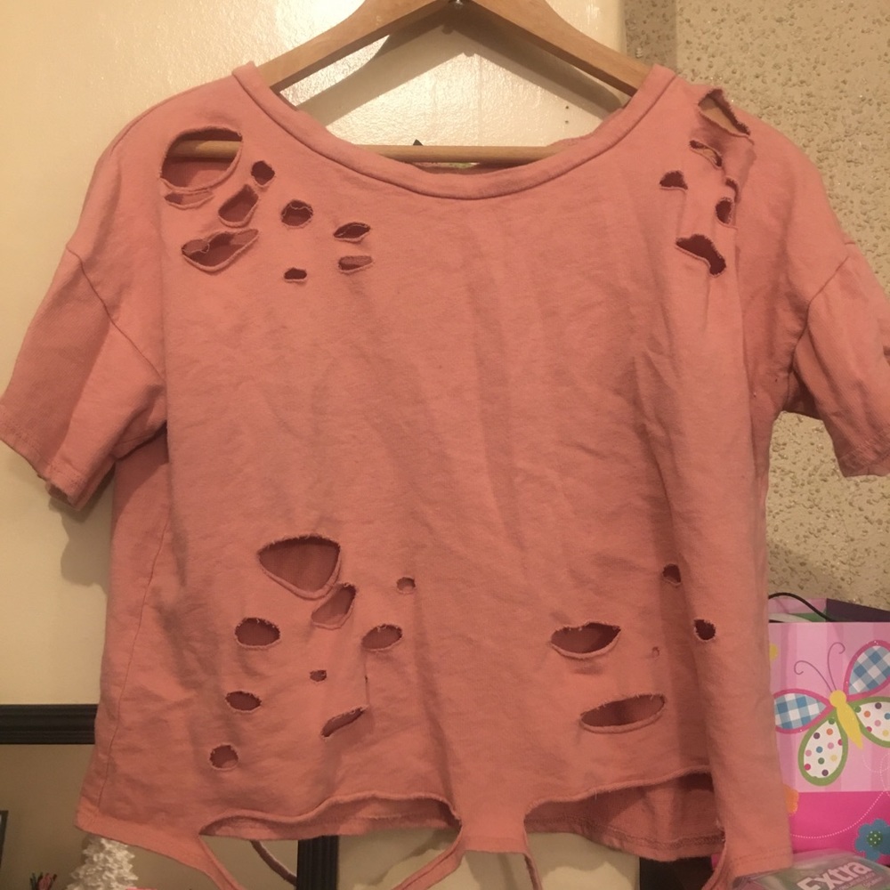 Ripped Pink Tee